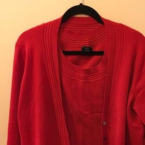 Red Talbots Sweater Set XL